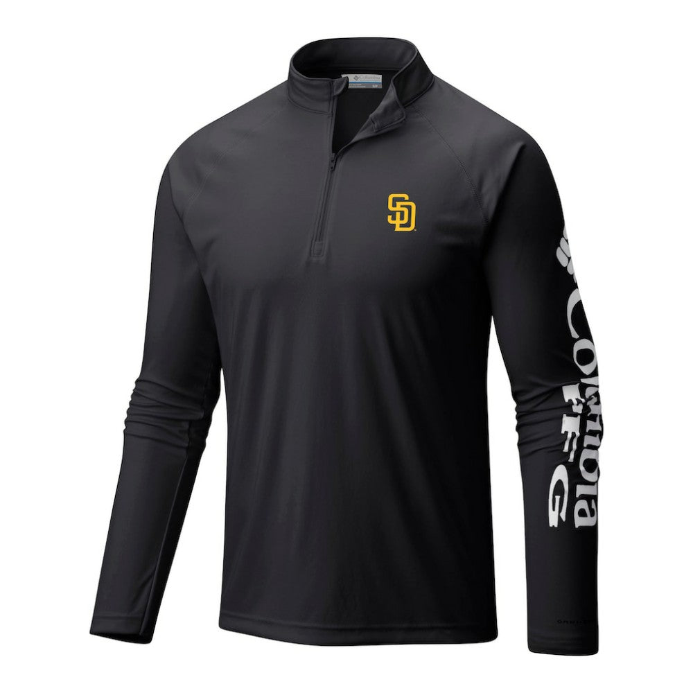 San Diego Padres Columbia Terminal Tackle Omni-Wick Raglan Quarter-Zip Pullover - Black - Columbia Online