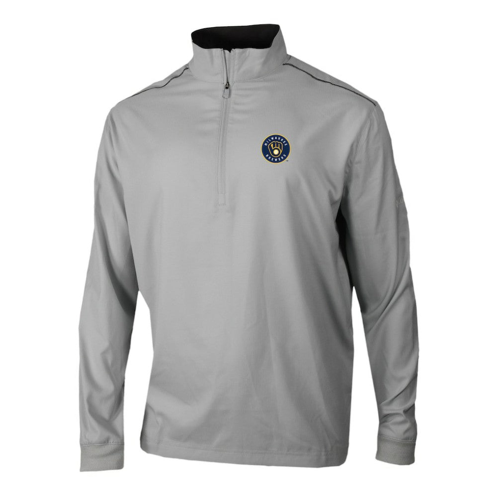 Milwaukee Brewers Columbia Omni-Wick Bogey's Paradise Quarter-Zip Pullover - Gray - Columbia Discount