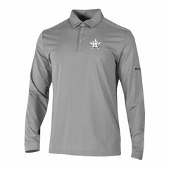 Houston Astros Columbia Omni-Wick Pin High Long Sleeve Polo - Gray - Columbia Discount