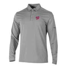 Washington Nationals Columbia Omni-Wick Pin High Long Sleeve Polo - Gray - Columbia Sale