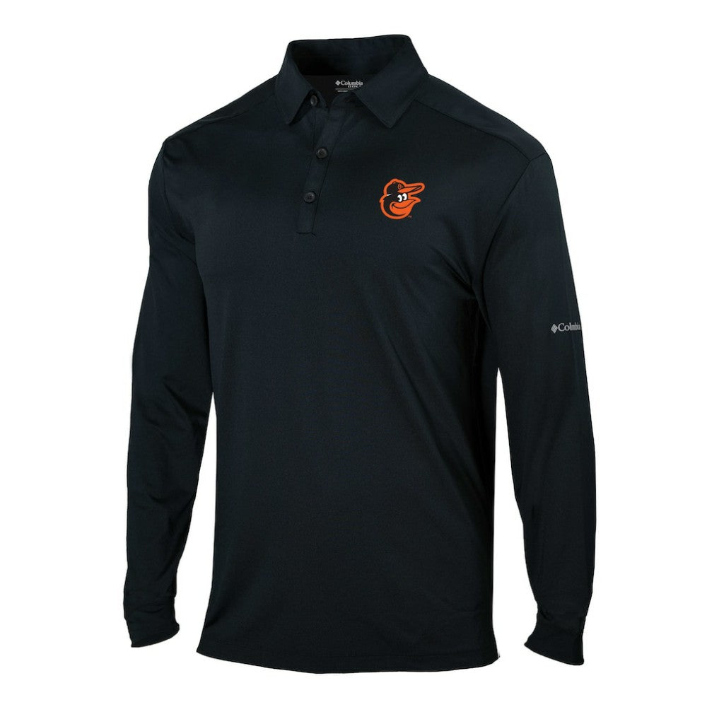 Baltimore Orioles Columbia Omni-Wick Pin High Long Sleeve Polo - Black - Columbia Online