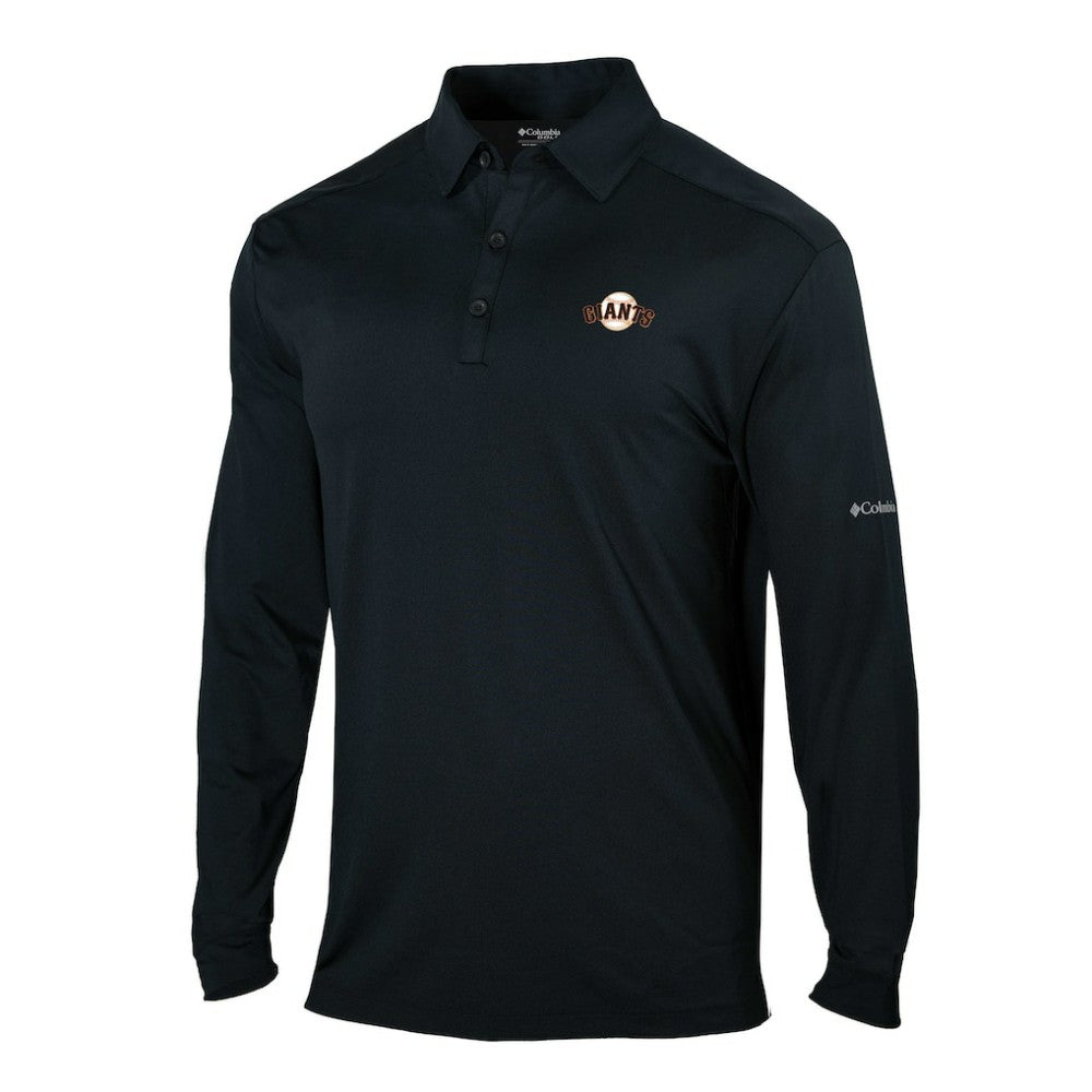 San Francisco Giants Columbia Omni-Wick Pin High Long Sleeve Polo - Black - Columbia Online
