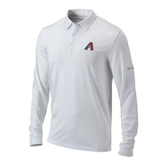 Arizona Diamondbacks Columbia Omni-Wick Pin High Long Sleeve Polo - White - Columbia Online