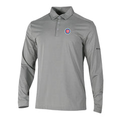 Chicago Cubs Columbia Omni-Wick Pin High Long Sleeve Polo - Gray - Columbia Discount