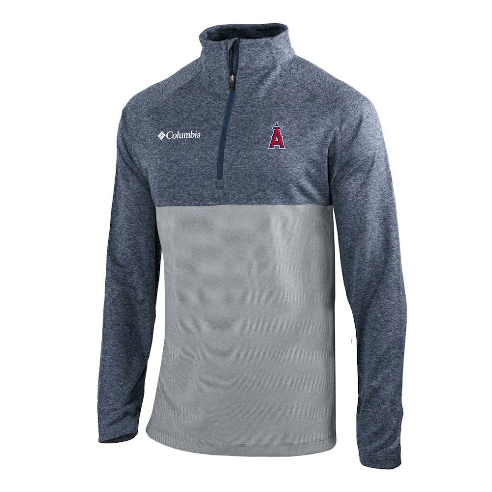 Los Angeles Angels Columbia Omni-Wick Raglan Rockin' It Quarter-Zip Pullover - Navy - Columbia Online