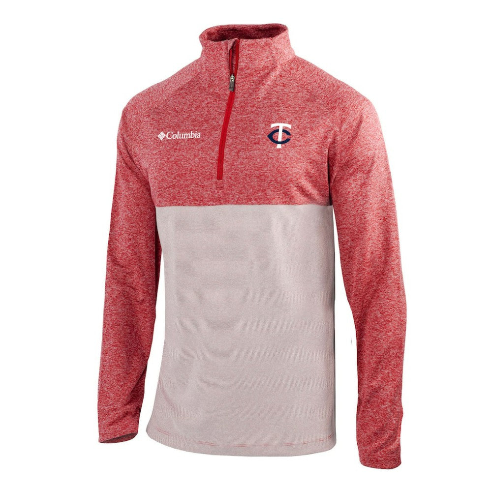 Minnesota Twins Columbia Omni-Wick Raglan Rockin' It Quarter-Zip Pullover - Red - Columbia Discount