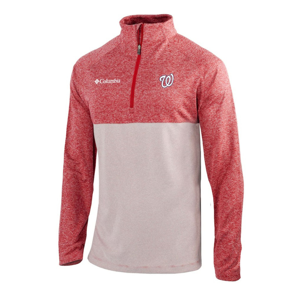 Washington Nationals Columbia Omni-Wick Raglan Rockin' It Quarter-Zip Pullover - Red - Columbia on Sale