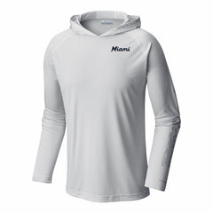Miami Marlins Columbia Terminal Tackle Omni-Shade Pullover Hoodie - White - Columbia Online