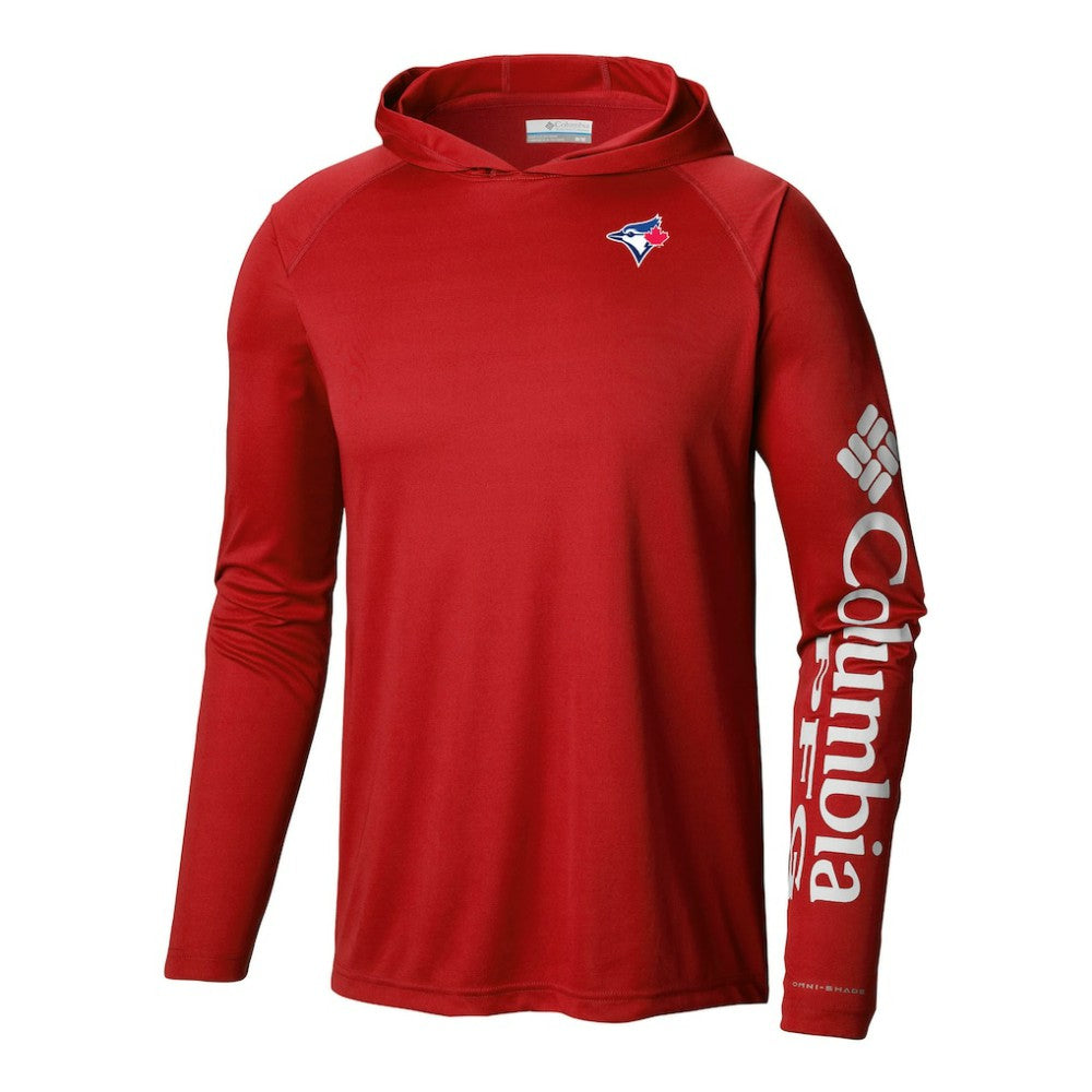 Toronto Blue Jays Columbia Terminal Tackle Omni-Shade Pullover Hoodie - Red - Columbia Online
