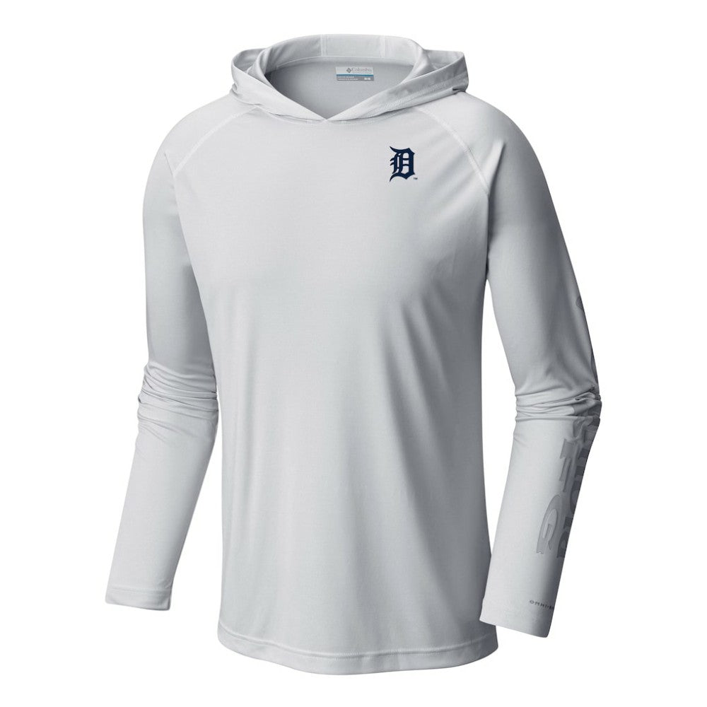 Detroit Tigers Columbia Terminal Tackle Omni-Shade Pullover Hoodie - White - Columbia on Sale