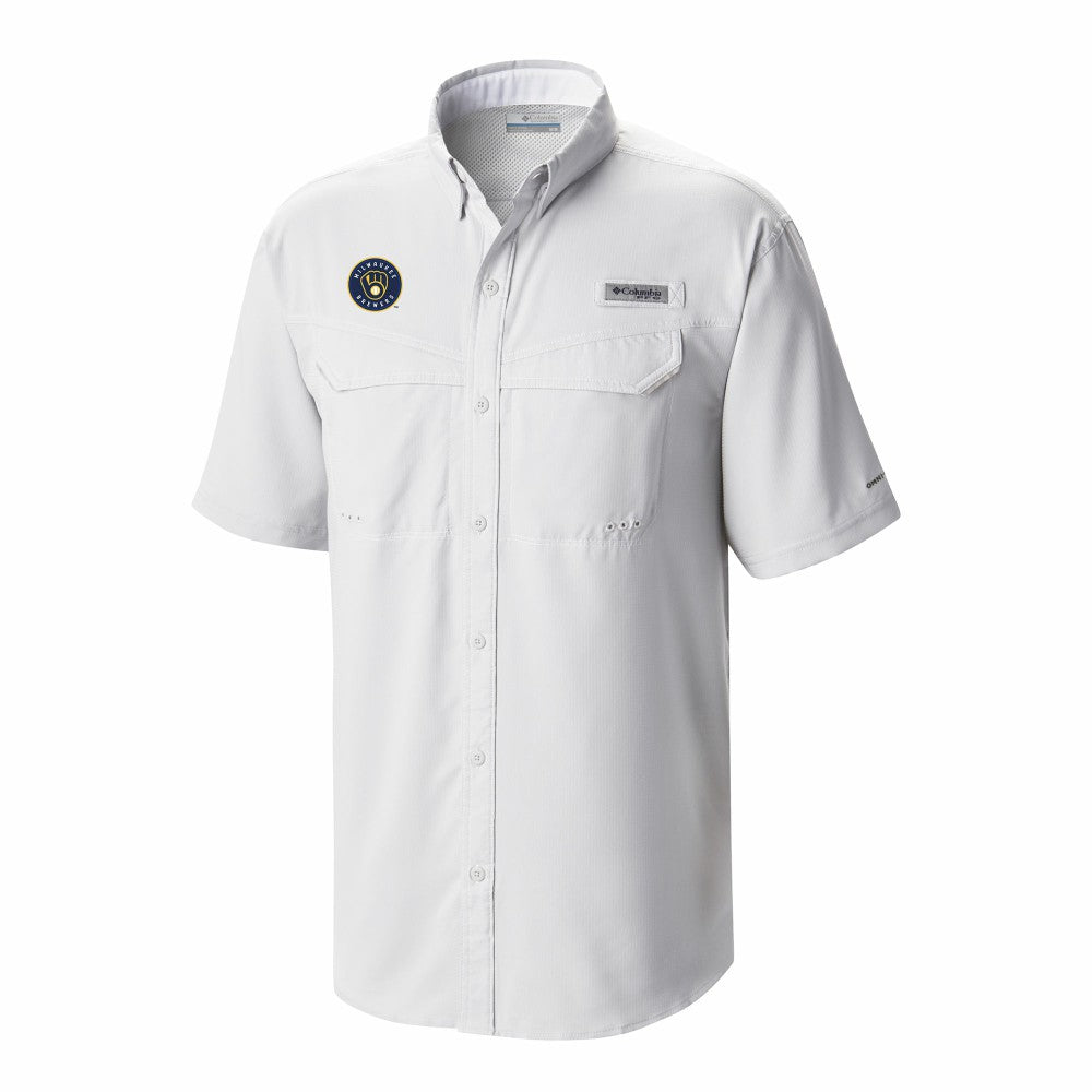 Milwaukee Brewers Columbia Omni-Wick Low Drag Offshore Button-Up Shirt - White - Columbia Lifestyle