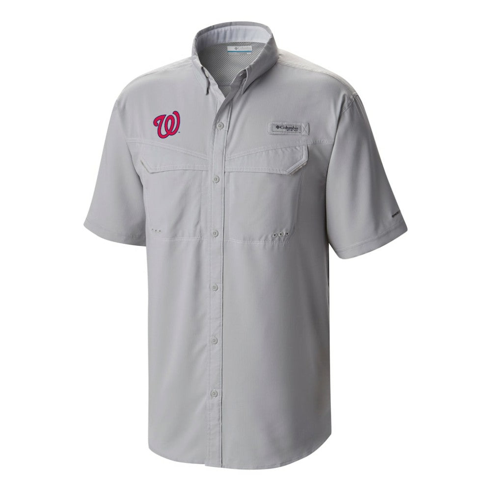 Washington Nationals Columbia Omni-Wick Low Drag Offshore Button-Up Shirt - Gray - Columbia on Sale