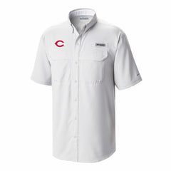 Cincinnati Reds Columbia Omni-Wick Low Drag Offshore Button-Up Shirt - White - Columbia on Sale