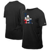 Los Angeles Dodgers New Era Dominican Republic Flag Logo T-Shirt - Black - New Era on Sale