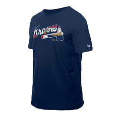 Atlanta Braves New Era Dominican Republic Flag Logo T-Shirt - Navy - New Era on Sale