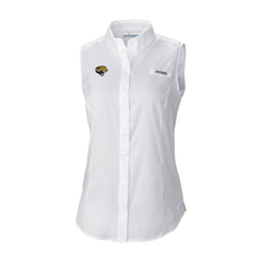Columbia Jacksonville Jaguars Women's Historic Tamiami Omni-Shade Sleeveless Button-Up Shirt White