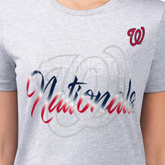 Washington Nationals G-III 4Her by Carl Banks Women's Super-Slim Fit Lightweight Shadow Logo Graphic T-Shirt - Heather Gray - MLB Online