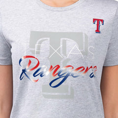 Texas Rangers G-III 4Her by Carl Banks Women's Super-Slim Fit Lightweight Shadow Logo Graphic T-Shirt - Heather Gray - MLB Lifestyle
