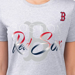 Boston Red Sox G-III 4Her by Carl Banks Women's Super-Slim Fit Lightweight Shadow Logo Graphic T-Shirt - Heather Gray - MLB Lifestyle