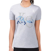 Kansas City Royals G-III 4Her by Carl Banks Women's Super-Slim Fit Lightweight Shadow Logo Graphic T-Shirt - Heather Gray - MLB Discount