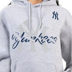 New York Yankees G-III 4Her by Carl Banks Women's Shadow Logo Graphic Pullover Hoodie - Heather Gray - MLB Lifestyle