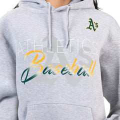 Athletics G-III 4Her by Carl Banks Women's Shadow Logo Graphic Pullover Hoodie - Heather Gray - MLB Discount