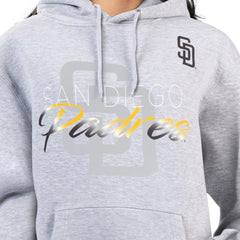 San Diego Padres G-III 4Her by Carl Banks Women's Shadow Logo Graphic Pullover Hoodie - Heather Gray - MLB Discount