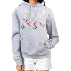 Los Angeles Dodgers G-III 4Her by Carl Banks Women's Shadow Logo Graphic Pullover Hoodie - Heather Gray - MLB Sale