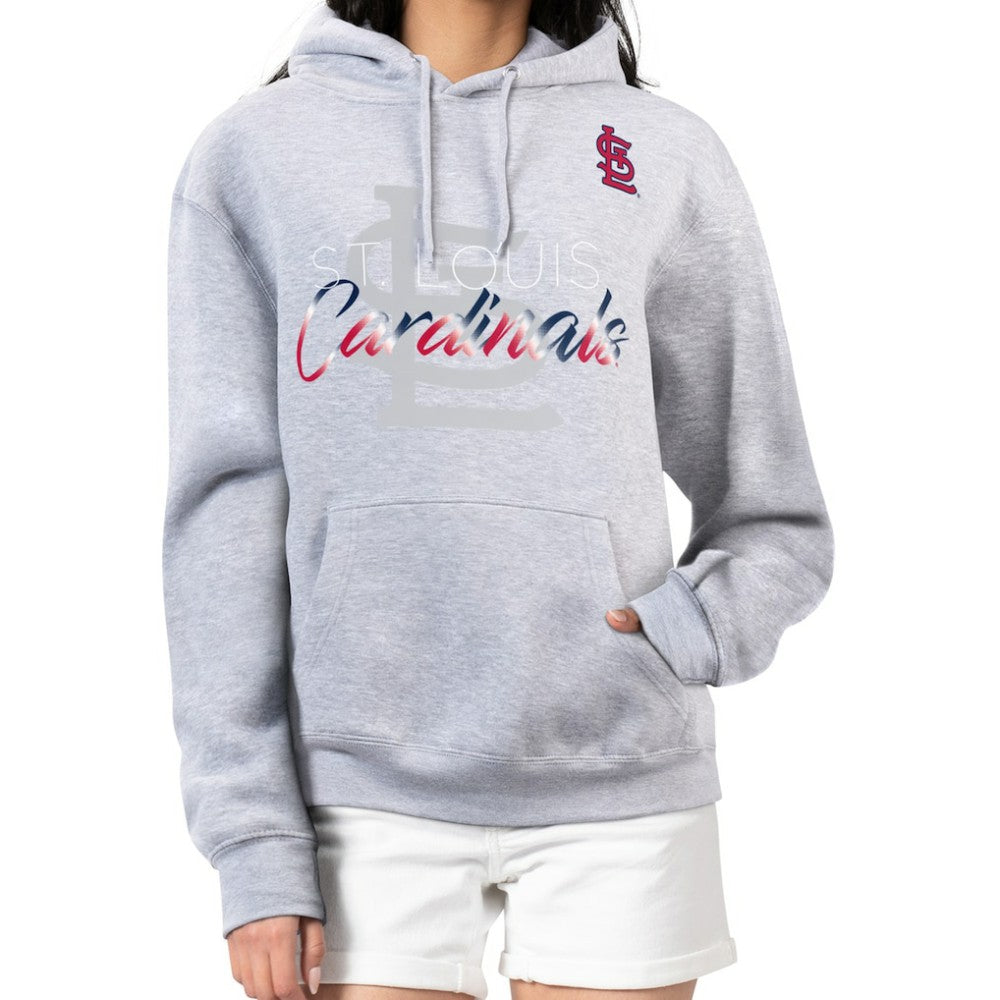 St. Louis Cardinals G-III 4Her by Carl Banks Women's Shadow Logo Graphic Pullover Hoodie - Heather Gray - MLB Sale