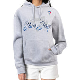 Toronto Blue Jays G-III 4Her by Carl Banks Women's Shadow Logo Graphic Pullover Hoodie - Heather Gray - MLB Sale