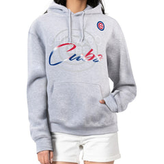 Chicago Cubs G-III 4Her by Carl Banks Women's Shadow Logo Graphic Pullover Hoodie - Heather Gray - MLB Discount