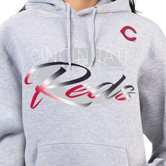 Cincinnati Reds G-III 4Her by Carl Banks Women's Shadow Logo Graphic Pullover Hoodie - Heather Gray - MLB Discount
