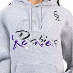 Colorado Rockies G-III 4Her by Carl Banks Women's Shadow Logo Graphic Pullover Hoodie - Heather Gray - MLB on Sale