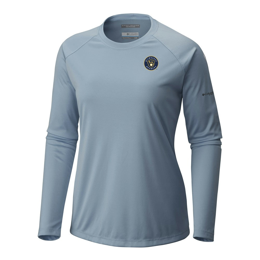 Milwaukee Brewers Columbia Tidal Tee II Long Sleeve T-Shirt - Light Blue - Columbia Lifestyle