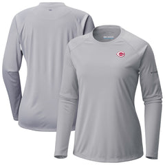 Cincinnati Reds Columbia Tidal Tee II Long Sleeve T-Shirt - Gray - Columbia Lifestyle