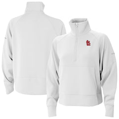 St. Louis Cardinals Columbia Women's Wickhams Hills Raglan Omni-Wick Quarter-Zip Pullover - White - Columbia Sale