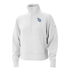 Tampa Bay Rays Columbia Women's Wickhams Hills Raglan Omni-Wick Quarter-Zip Pullover - White - Columbia Discount