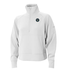 Milwaukee Brewers Columbia Women's Wickhams Hills Raglan Omni-Wick Quarter-Zip Pullover - White - Columbia Discount