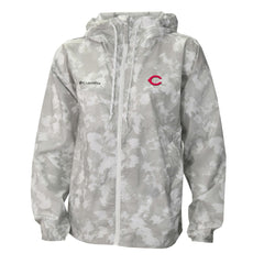 Cincinnati Reds Columbia Women's Flash Challenger Full-Zip Hoodie Windbreaker Jacket - Gray/White - Columbia Discount