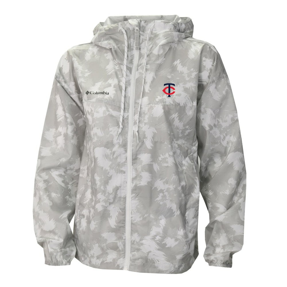 Minnesota Twins Columbia Women's Flash Challenger Full-Zip Hoodie Windbreaker Jacket - Gray/White - Columbia Sale