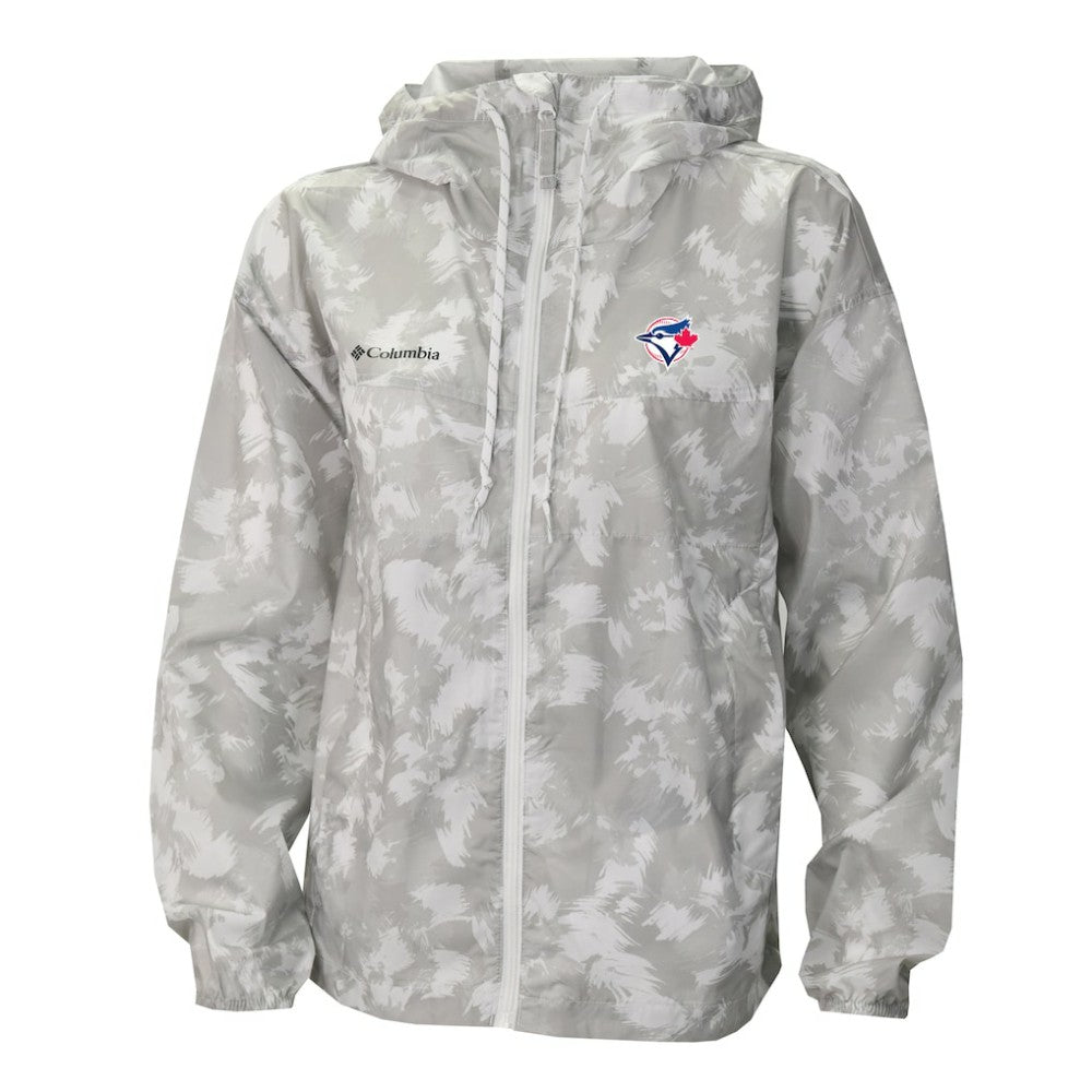 Toronto Blue Jays Columbia Women's Flash Challenger Full-Zip Hoodie Windbreaker Jacket - Gray/White - Columbia Lifestyle