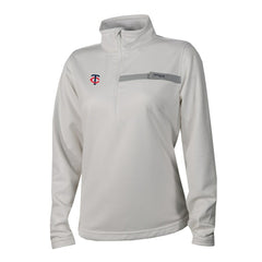Minnesota Twins Columbia Women's Skiff Guide Fleece Half-Zip Pullover Jacket - White - Columbia Lifestyle
