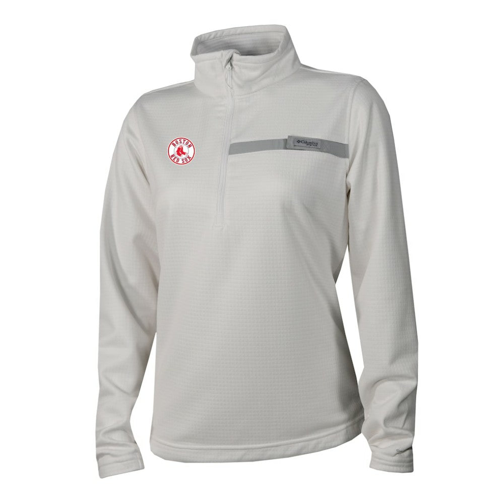 Boston Red Sox Columbia Women's Skiff Guide Fleece Half-Zip Pullover Jacket - White - Columbia Online