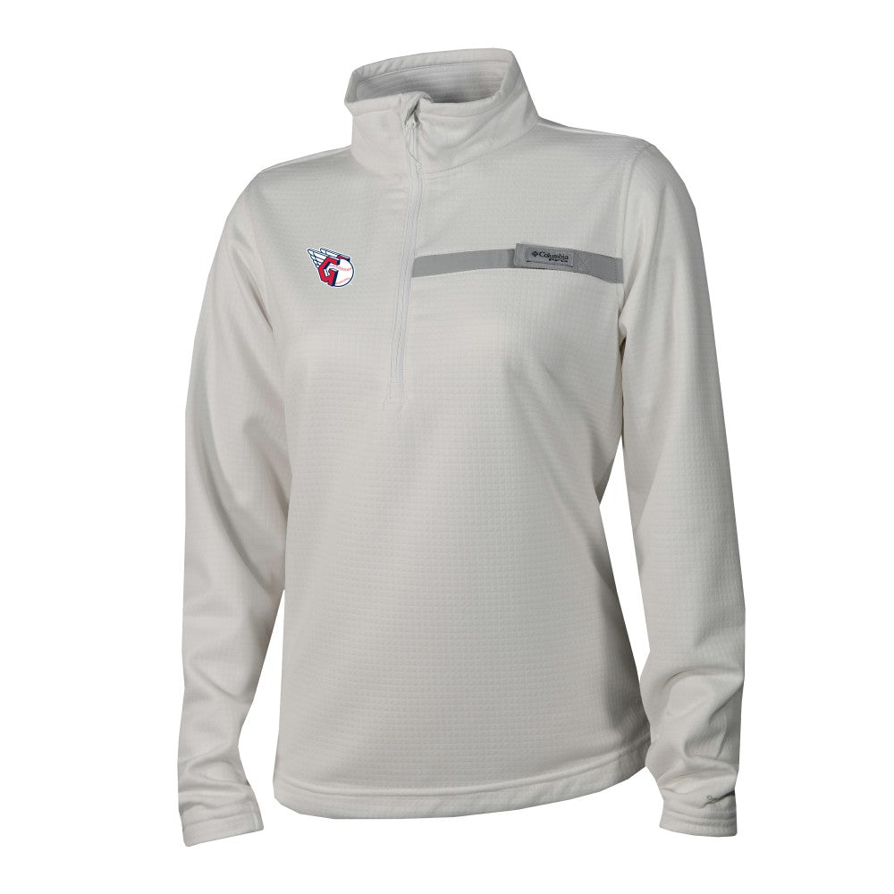 Cleveland Guardians Columbia Women's Skiff Guide Fleece Half-Zip Pullover Jacket - White - Columbia Sale