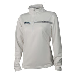 Miami Marlins Columbia Women's Skiff Guide Fleece Half-Zip Pullover Jacket - White - Columbia Lifestyle