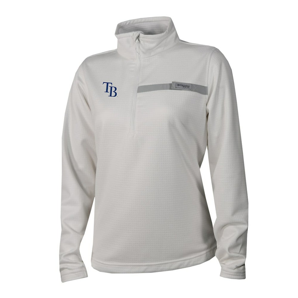Tampa Bay Rays Columbia Women's Skiff Guide Fleece Half-Zip Pullover Jacket - White - Columbia Online