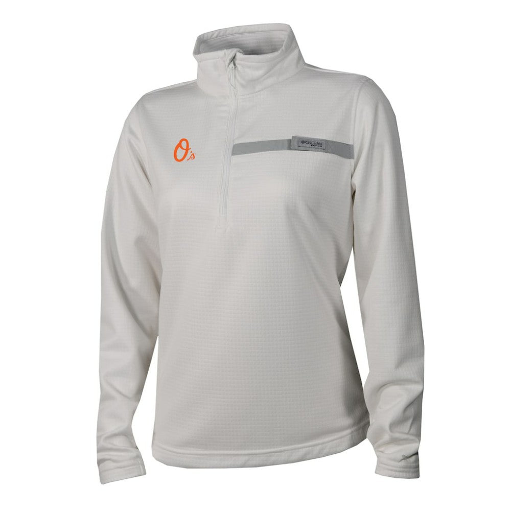 Baltimore Orioles Columbia Women's Skiff Guide Fleece Half-Zip Pullover Jacket - White - Columbia Lifestyle