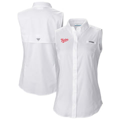 Minnesota Twins Columbia Women's Tamiami Sleeveless Shirt - White - Columbia Discount