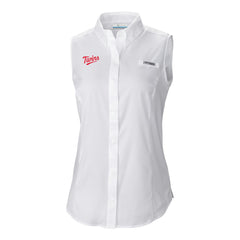 Minnesota Twins Columbia Women's Tamiami Sleeveless Shirt - White - Columbia Discount