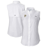 Pittsburgh Pirates Columbia Women's Tamiami Sleeveless Shirt - White - Columbia Sale